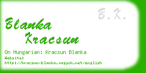 blanka kracsun business card